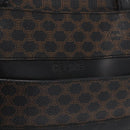 CELINE Macadam Canvas Hand Bag PVC Leather Black Gold Auth 164398-18
