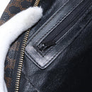 CELINE Macadam Canvas Hand Bag PVC Leather Black Gold Auth 164398-22