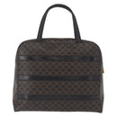 CELINE Macadam Canvas Hand Bag PVC Leather Black Gold Auth 164398-2