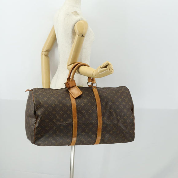 LOUIS VUITTON Monogram Keepall 55 Boston Bag M41424 LV Auth 164399