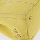 PRADA Canapa PM Hand Bag Canvas Yellow Gold Auth 164400-10