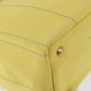 PRADA Canapa PM Hand Bag Canvas Yellow Gold Auth 164400-12