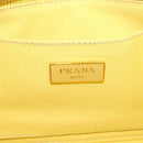 PRADA Canapa PM Hand Bag Canvas Yellow Gold Auth 164400-15
