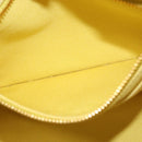 PRADA Canapa PM Hand Bag Canvas Yellow Gold Auth 164400-20