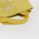 PRADA Canapa PM Hand Bag Canvas Yellow Gold Auth 164400-7
