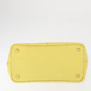 PRADA Canapa PM Hand Bag Canvas Yellow Gold Auth 164400-9