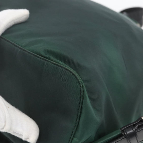 PRADA Backpack Nylon Green Silver Auth 164403