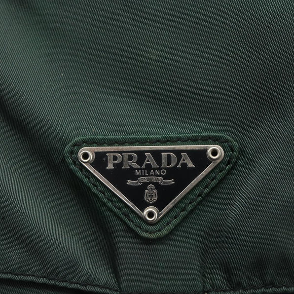 PRADA Backpack Nylon Green Silver Auth 164403
