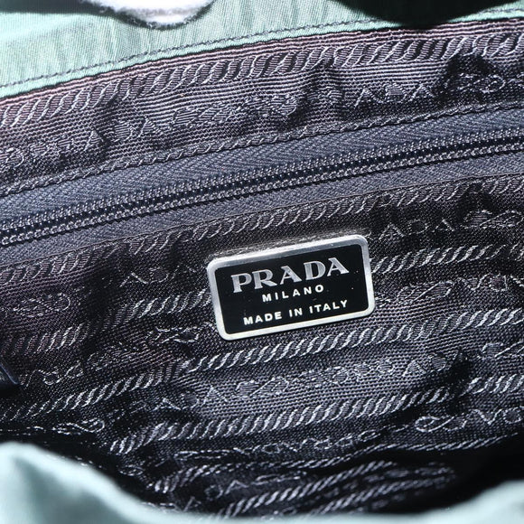 PRADA Backpack Nylon Green Silver Auth 164403