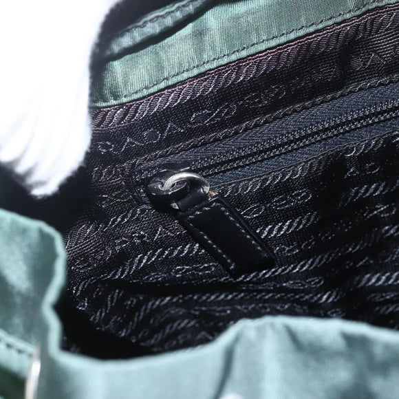 PRADA Backpack Nylon Green Silver Auth 164403