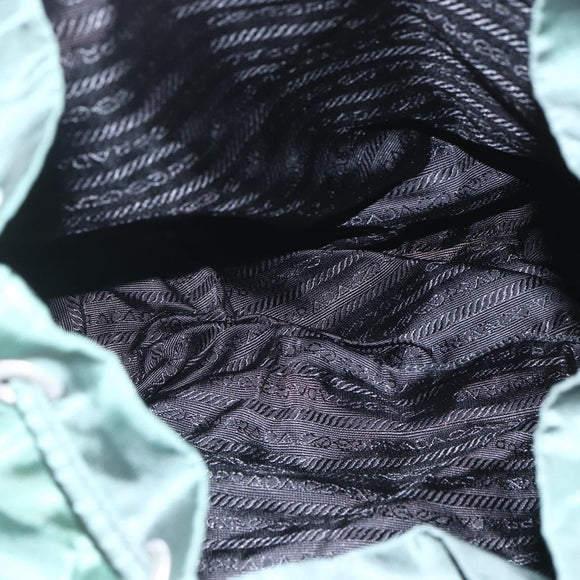 PRADA Backpack Nylon Green Silver Auth 164403