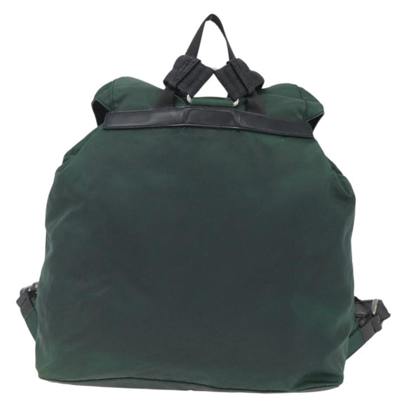 PRADA Backpack Nylon Green Silver Auth 164403