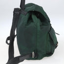 PRADA Backpack Nylon Green Silver Auth 164403-3