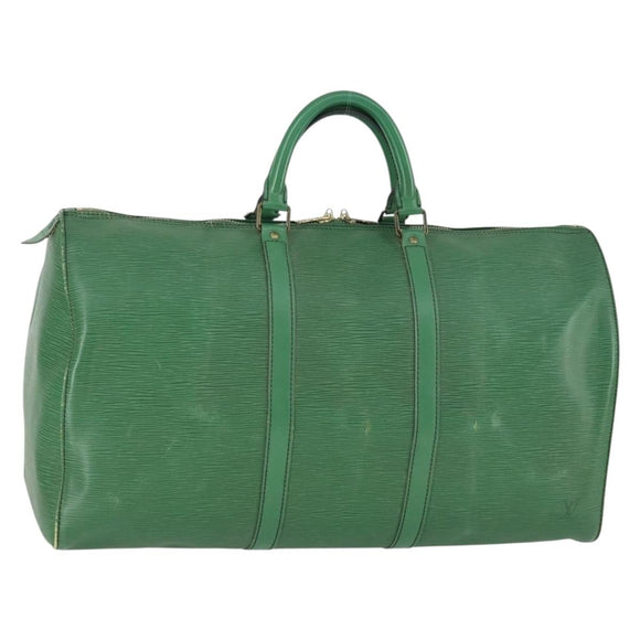 LOUIS VUITTON Epi Keepall 50 Boston Bag Grün M42964 LV Auth 164405