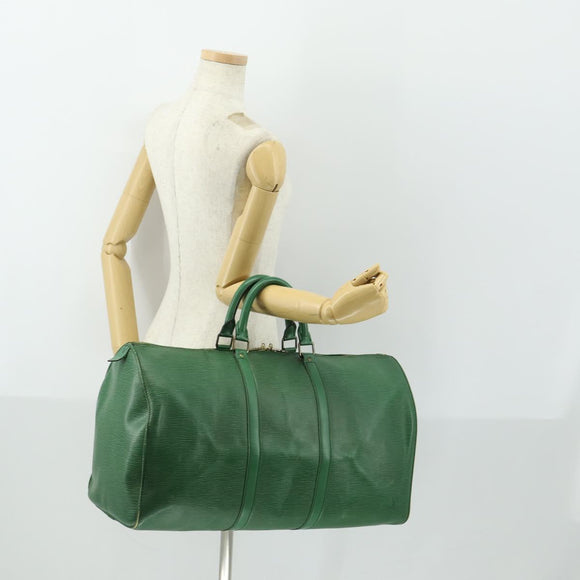 LOUIS VUITTON Epi Keepall 50 Boston Bag Grün M42964 LV Auth 164405