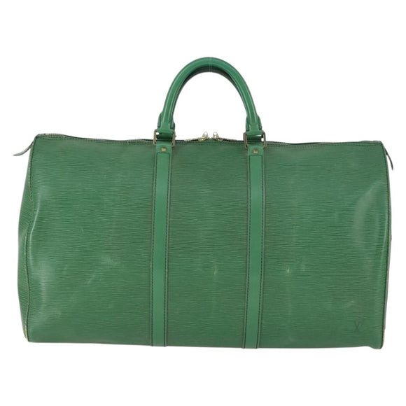 LOUIS VUITTON Epi Keepall 50 Boston Bag Grün M42964 LV Auth 164405