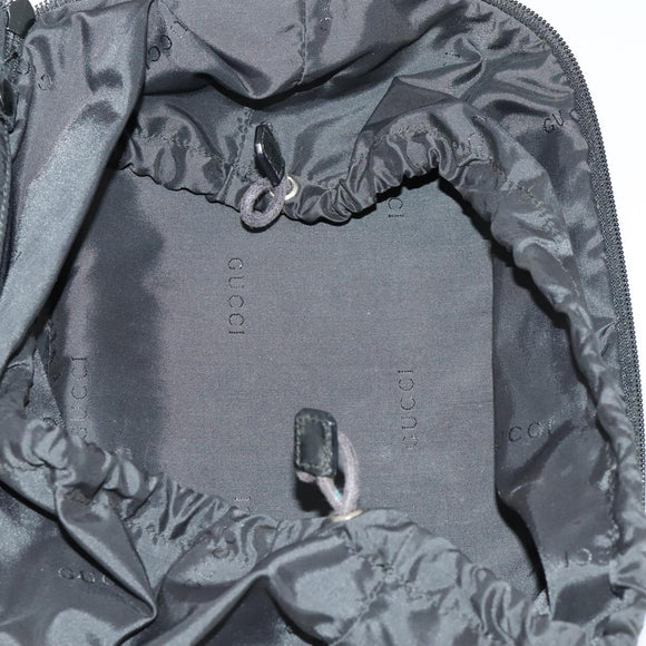 GUCCI Hand Bag Nylon 2 Set Black Auth 164420