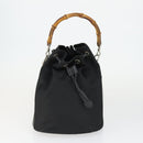 GUCCI Hand Bag Nylon 2 Set Black Auth 164420-2