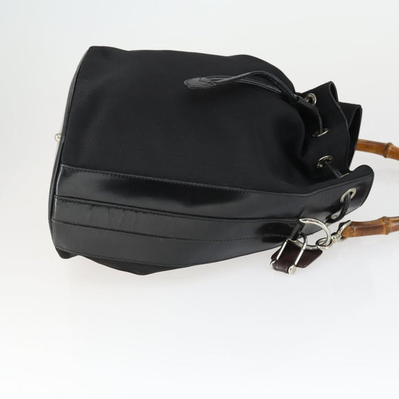 GUCCI Hand Bag Nylon 2 Set Black Auth 164420