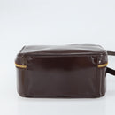 GUCCI Hand Bag Patent leather 2way Brown Gold Auth 164421-11