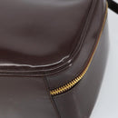 GUCCI Hand Bag Patent leather 2way Brown Gold Auth 164421-12