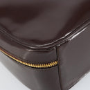 GUCCI Hand Bag Patent leather 2way Brown Gold Auth 164421-13