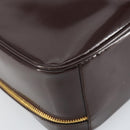 GUCCI Hand Bag Patent leather 2way Brown Gold Auth 164421-15