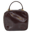 GUCCI Hand Bag Patent leather 2way Brown Gold Auth 164421-2