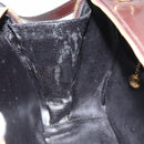 GUCCI Hand Bag Patent leather 2way Brown Gold Auth 164421-20