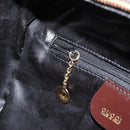 GUCCI Hand Bag Patent leather 2way Brown Gold Auth 164421-21