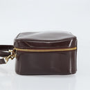 GUCCI Hand Bag Patent leather 2way Brown Gold Auth 164421-5