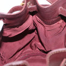 CARTIER Must Line Shoulder Bag Leather Bordeaux Gold Auth 164423-17
