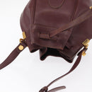 CARTIER Must Line Shoulder Bag Leather Bordeaux Gold Auth 164423-6