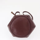 CARTIER Must Line Shoulder Bag Leather Bordeaux Gold Auth 164423-5