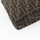 FENDI Zucca Canvas Tote Bag Black Brown Silver Auth 164424-16