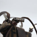 FENDI Zucca Canvas Tote Bag Black Brown Silver Auth 164424-10