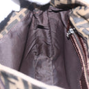 FENDI Zucca Canvas Tote Bag Black Brown Silver Auth 164424-20