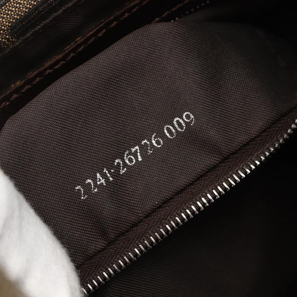 FENDI Zucca Canvas Tote Bag Black Brown Silver Auth 164424
