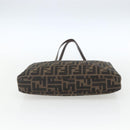FENDI Zucca Canvas Tote Bag Black Brown Silver Auth 164424-5