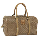 CELINE Macadam Canvas Boston Bag PVC Beige Gold Auth 164426-1