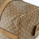 CELINE Macadam Canvas Boston Bag PVC Beige Gold Auth 164426-10