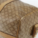 CELINE Macadam Canvas Boston Bag PVC Beige Gold Auth 164426-12
