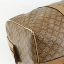 CELINE Macadam Canvas Boston Bag PVC Beige Gold Auth 164426-13