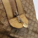 CELINE Macadam Canvas Boston Bag PVC Beige Gold Auth 164426-14