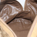 CELINE Macadam Canvas Boston Bag PVC Beige Gold Auth 164426-17