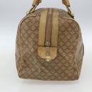 CELINE Macadam Canvas Boston Bag PVC Beige Gold Auth 164426-4