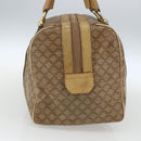 CELINE Macadam Canvas Boston Bag PVC Beige Gold Auth 164426-5