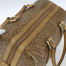 CELINE Macadam Canvas Boston Bag PVC Beige Gold Auth 164426-6