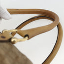 CELINE Macadam Canvas Boston Bag PVC Beige Gold Auth 164426-8