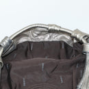 LOEWE Nappa Aire Anagram Hand Bag Leather Silver Auth 164428-18